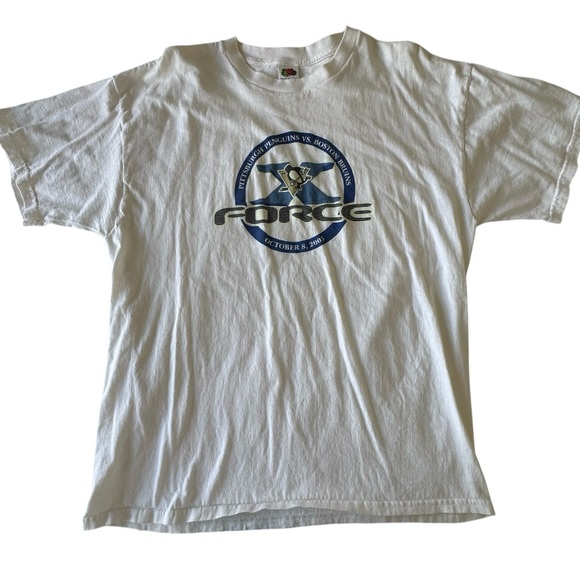 NHL Pittsburgh Penguins VS. Boston Bruins Hockey Vintage T-Shirt White Size XL - Picture 1 of 6